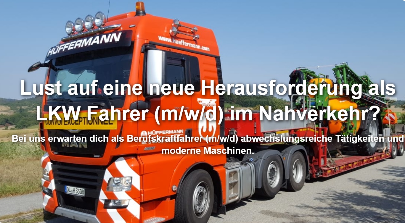 Berufskraftfahrer LKW Fahrer Jobs Nahverkehr Hüffermann